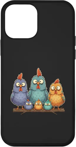 Vista 16 de Chicken: My Cluck Crew, Three Big Hens + Four Tiny Chicks Case for iPhone 16