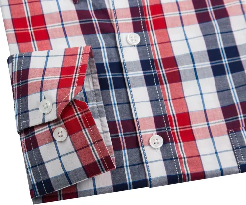 Vista 3 de Double Pump - Camisa de algodón para hombre, de manga larga, con botones y ajuste regular