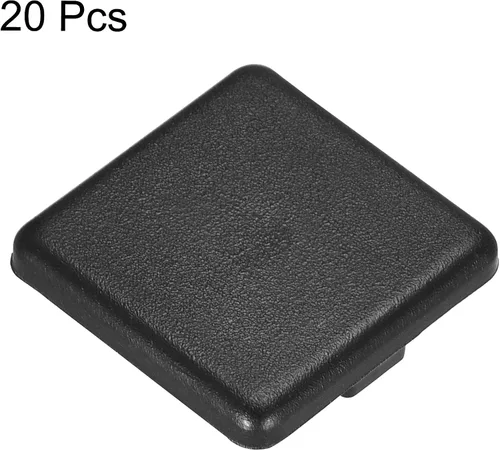 Vista 5 de uxcell Tapa de extrusión de aluminio cuadrada de plástico estándar Negro 0.787x0.787 in 20pcs