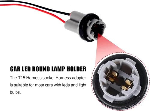 Vista 2 de 2 piezas T15 arnés de enchufe de coleta, T10 T13 T15 bombilla de coche arnés de cableado conector de enchufe para bombillas, luces de señal de giro