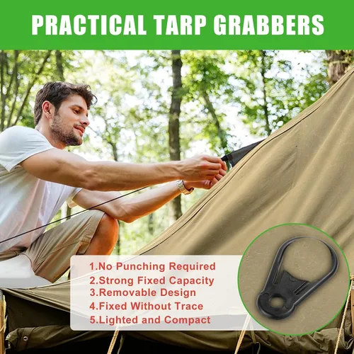 Vista 2 de Clips de sombra resistentes, 20 piezas con bolsa de almacenamiento, clips para sombra solar y abrazaderas para redes antipájaros, accesorios de red