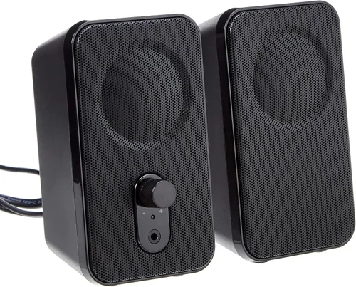 Vista 10 de Amazon Basics Altavoces para computadora de escritorio o portátil, alimentación de CA (versión de EE. UU.), color negro