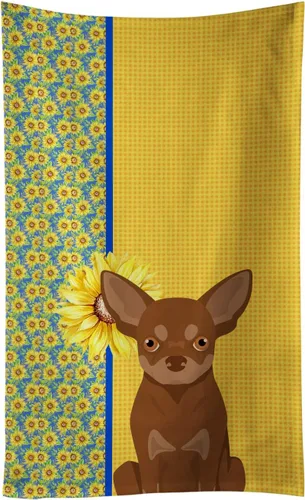 Vista 196 de Caroline's Treasures WDK5313KTWL - Toalla de cocina con diseño de girasoles de verano, color negro y tostado, Airedale Terrier, toalla de mano