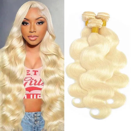 Vista 23 de Extensiones de cabello humano ondulado rubio 613 de 12 pulgadas, 100% sin procesar, grado 14A, cabello humano virgen brasileño sin procesar, 1