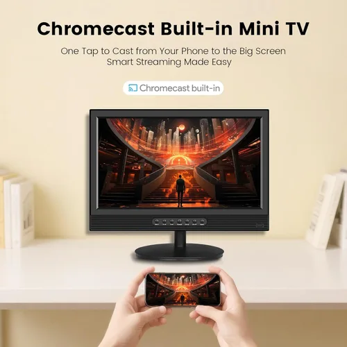 Vista 5 de Jexiop Smart TV de 20 pulgadas, pantalla plana LED Full HD 1080p con TV ATSC, con HDMI USB integrado adecuado para cocina, habitación de niños