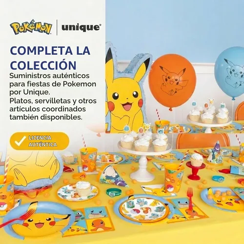 Vista 7 de Paquete de 2 manteles de Pokémon, decoraciones de cumpleaños de Pokémon