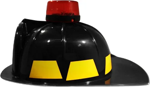 Vista 2 de Casco de bomberos de jefe de bombero, sombrero rojo con disfraz de sirena