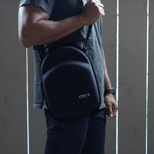 Vista 6 de Onyx - Estuche de viaje para sombrero incluye 2 correas para mochila, Negro -, Negro