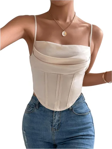 Vista 5 de SHENHE Camiseta sin mangas fruncida con dobladillo asimétrico fruncido para mujer