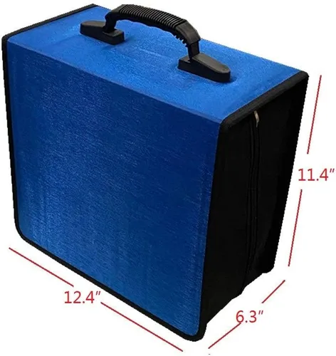 Vista 2 de Estuche organizador para CD/DVD, funda para cartera, almacenamiento de disco de capacidad de 400 (color azul)