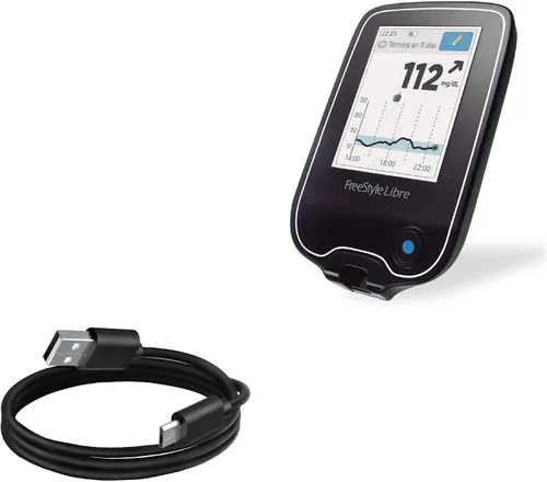 Vista 8 de BoxWave Cable compatible con Freestyle Libre Reader - Cable AllCharge 3 en 1 - Negro azabache