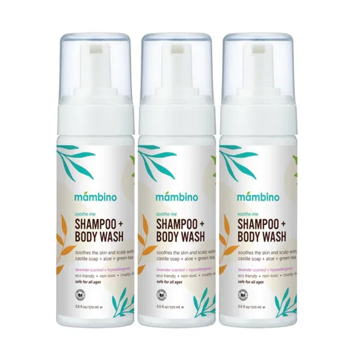 Vista 9 de Mambino Organics Soothe Me - Champú y gel de baño corporal para niños, baño esencial para bebés, esenciales suaves para recién nacidos, lavanda y té