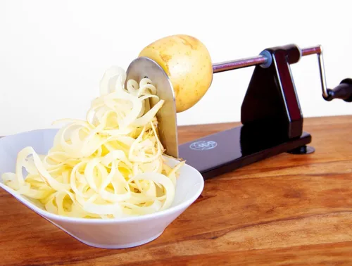 Vista 2 de Impeccable Culinary Objects (ICO) Spiralizer vegetal de metal de 2 hojas, negro., Negro