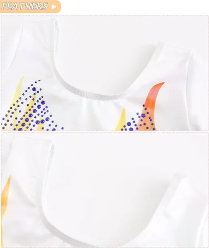 Vista 6 de Happy Cherry Leotardos de gimnasia para niñas, brillante, atlético, unitardo, ropa de baile