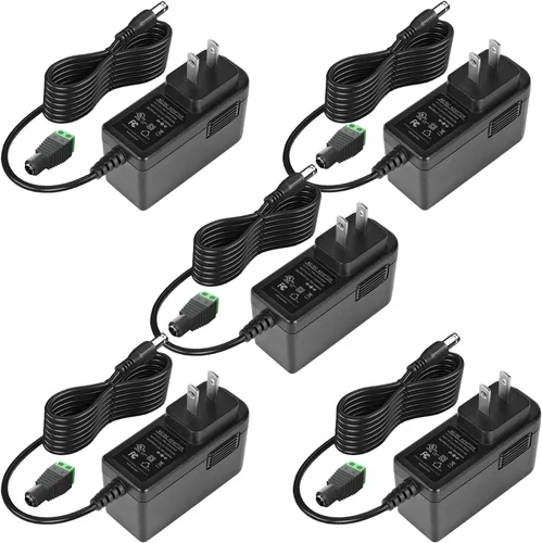 Vista 8 de Adaptador CA/CC de 12 V 2 A con certificación UL, fuente de alimentación de 12 voltios 2 amperios 24 W con 10 puntas para tiras de luces LED
