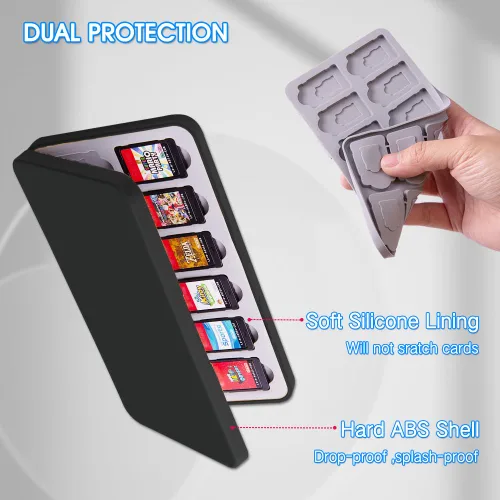Vista 175 de PERFECTSIGHT Switch Game Case Compatible with Nintendo Switch Game Holder for Switch OLED/ Lite Game Card Case Cartridge with 24 Slots Game Card