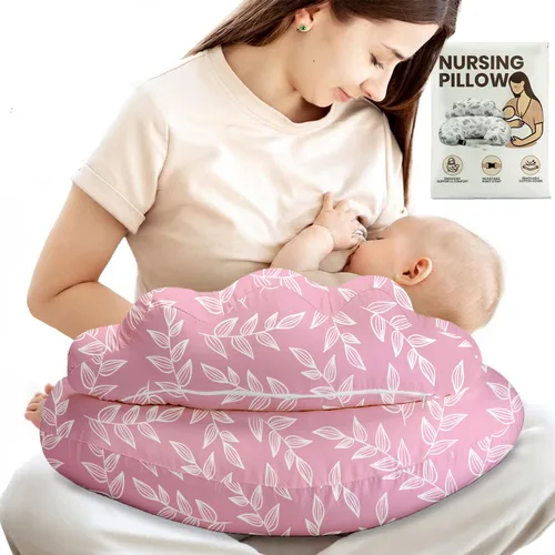 Vista 14 de Almohada de Lactancia PILLANI para Amamantar, Almohada de Pecho con Barrera de Seguridad para Mayor Comodidad, Registro de Bebé, Funda de Algodón