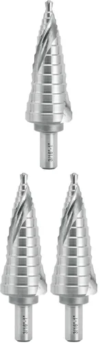 Vista 8 de Broca escalonada industrial HSS de 3/16 a 1 pulgada con vástago de 3/8 pulgadas, flauta espiral doble Unibit con tamaño de 14 escalones para metal