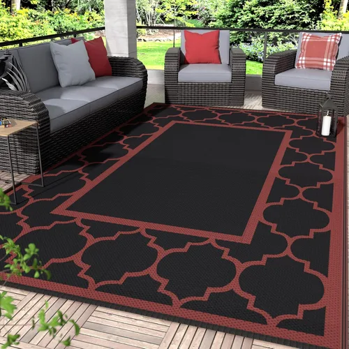 Vista 38 de GENIMO - Alfombra para exteriores de 8 x 10 pies, para patio, espacios amplios, impermeable, de pajillas de plástico, alfombra reversible