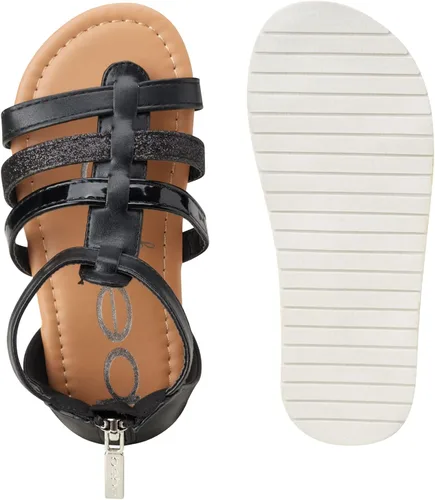 Vista 5 de bebe Sandalias para niña Sandalias de gladiador con correa brillante Sandalias de verano con correa para niñas pequeñas (5T-8T)