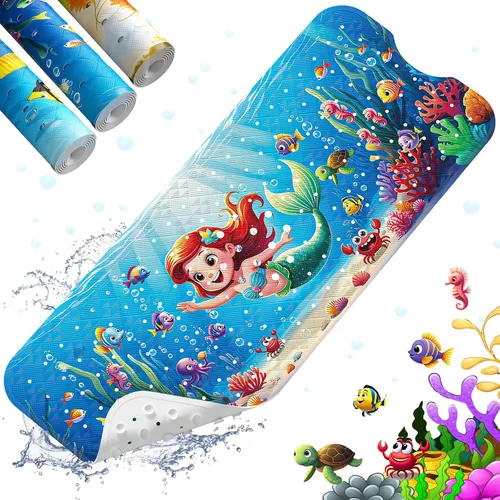 Vista 11 de XIYUNTE Alfombra de Baño para Bebé para Bañera Antideslizante Alfombra de Baño para Niños - 40''x16'' Extra Larga Alfombra de Bañera para Bebé