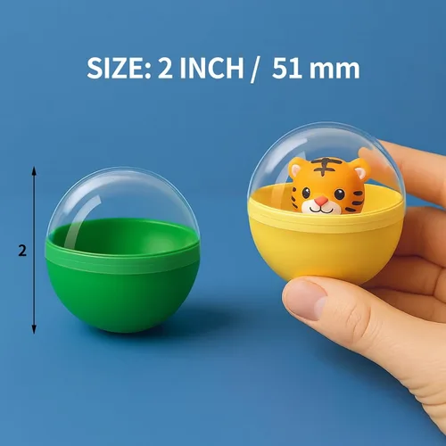 Vista 5 de 50 cápsulas de máquina expendedora multicolor de 2 pulgadas, cápsulas de máquina de chicle, cápsulas de premio, cápsulas de 2 pulgadas para premio