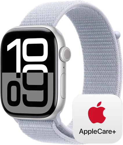 Vista 26 de Apple Watch Series 10 [GPS 42 mm] Smartwatch con caja de aluminio negro brillante y correa deportiva negra - M/L. Rastreador de fitness, aplicación