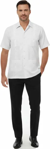 Vista 4 de Allsense Camisa Guayabera cubana con botones y manga corta para hombre