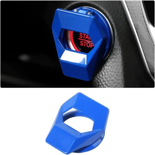Vista 10 de Cubierta para botón de arranque/parada del motor, control de potencia de coche de aleación de zinc de fibra de carbono, cubierta protectora
