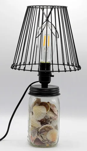 Vista 6 de Creative Hobbies El kit de fabricación de lámpara de tarro de frutas para conservas de conservas de bricolaje está precableado y fácil de usar, tapa