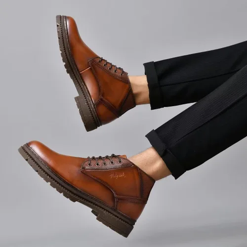 Vista 5 de Holy ark Casual Boots for Men Genuine Leather Oxford Dress Shoes