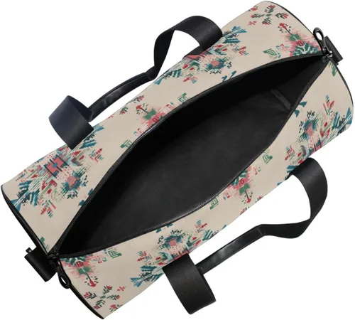 Vista 5 de Bolsa de gimnasio para mujeres y hombres, pequeña bolsa de lona para viajes, deportes, vacaciones, fin de semana, durante la noche, playa, bolsa