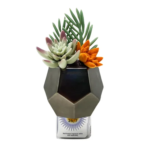 Vista 2 de Bath & Body Works Plug Geo Succulent Nightlight Wallflowers Fragancia Plug y un bálsamo labial de fresa.