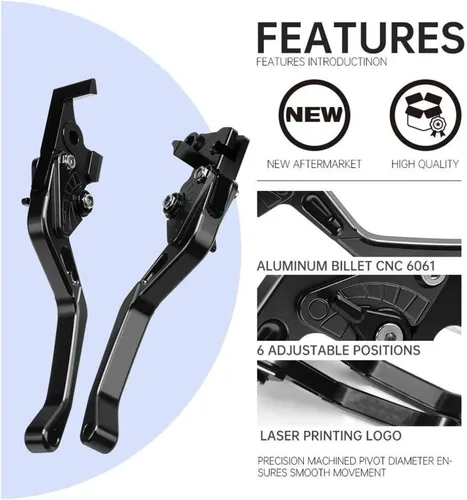 Vista 6 de Motorcycle Brake Clutch Levers Handle Hand Grips for YH FZ8 FZ-8 2010-2018