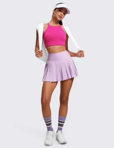 Vista 3 de CRZ YOGA Butterluxe - Brasier deportivo de cuello alto y espalda en Y para mujer, con relleno, espalda cruzada, tirantes delgados