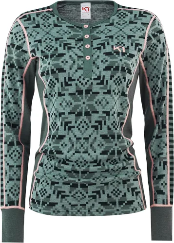 Vista 3 de Kari Traa Else - Camiseta de manga larga para mujer, 100 % lana merina, de punto térmico, ajustada