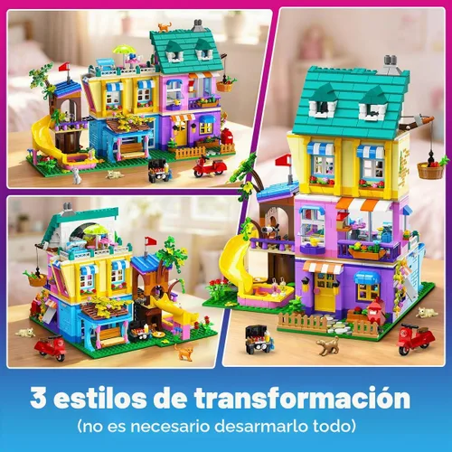 Vista 3 de HOGOKIDS Juguete de construcción de casa familiar con luz para niñas