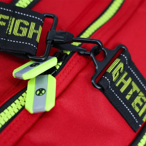 Vista 8 de Lightning X - Bolsa personalizable para equipo de bomberos con nombre bordado, 3XL, color rojo