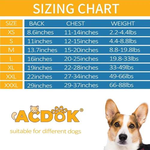 Vista 4 de Pañal de cuerpo completo para perro con pañales para cachorros, traje de recuperación fisiológica para perros y gatos después de la cirugía, suave
