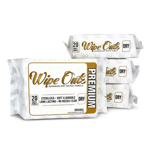 Vista 9 de Wipe Outz Toallas negras para tatuajes – Toallitas secas de alta calidad para tatuajes y cuidados posteriores de PMU – Toallitas suaves
