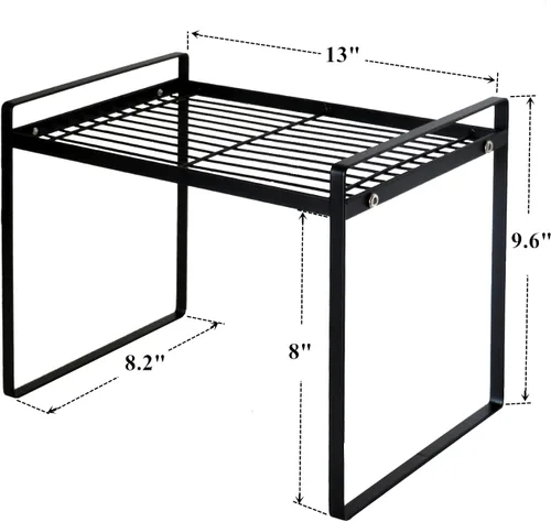 Vista 3 de Estante para gabinete, estante de encimera de cocina de 13 pulgadas, estante de especias apilable de alambre de metal, organizador de encimera que