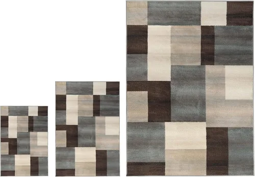 Vista 29 de Superior alfombra de área de la colección diseñador Clifton, 8 mm de altura de apilado, con respaldo de yute, diseño geométrico contemporáneo, Beige