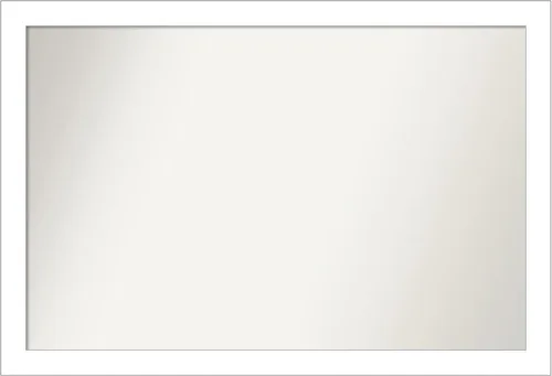 Vista 303 de Amanti Art Espejo de baño blanco para sobre el fregadero, 24 x 26 pulgadas, espejo rectangular blanco y blanco, marco de madera contemporáneo