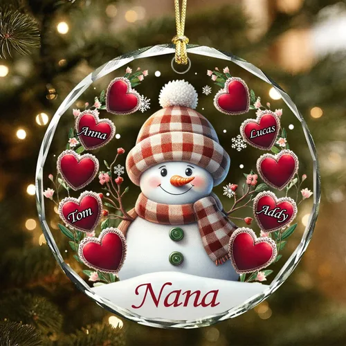Vista 11 de DILYPOD Adorno Personalizado de Muñeco de Nieve de Abuela, Adorno Personalizado de Nana o Mimi con Nombres de Nietos, Regalos de Navidad