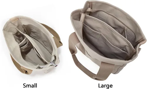 Vista 5 de Bolso pequeño con cremallera para mujer, bolso de lona con bandolera, bolso de hombro, bolso de mensajero, bolso tipo hobo 2025 de Halemet