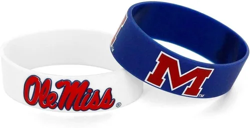 Vista 13 de aminco NCAA - Juego de pulseras de goma de silicona unisex para adultos, paquete de 2