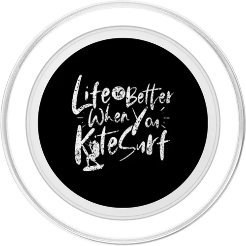 Vista 2 de Life Is Better When You Kitesurf Kitesurfer Kitesurfing PopSockets MagSafe PopGrip for iPhone