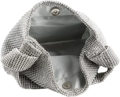 Vista 6 de Bolso de mano con diamantes de imitación para mujer, bolso de mano brillante con purpurina, bolso cruzado para boda, noche, fiesta de graduación