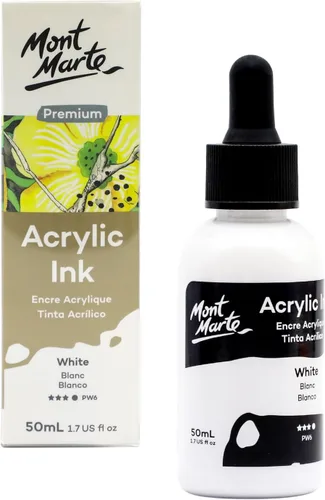 Vista 14 de Mont Marte Tinta acrílica premium de 6 piezas x 20 ml (0,7 fl.oz. EE.UU.), tintas acrílicas para artistas, colores esenciales, ideal para aerógrafo