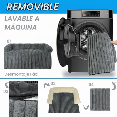 Vista 4 de Wn's Day Cama Lujosa de Sofá para Perros, Funda Calmante Lavable de Sofá para Perros, Protector de Sofá Removible para Perros, Cama de Sofá